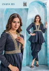 18 Attitude Zaara Vol 3 Chinnon Designer Kurti With Bottom Exporters In India
